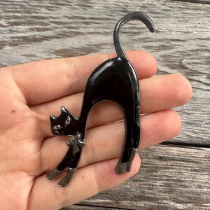 Black Cat Brooch Unique Black Cat Jewelry